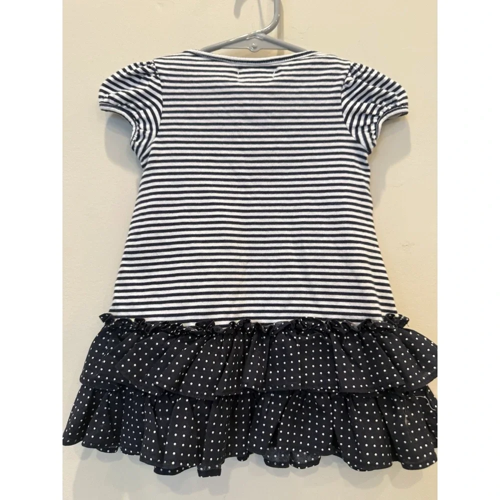 Ralph Lauren Toddler Girls striped ruffled dress w/matching bloomers Size 6M